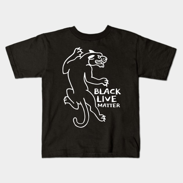 The Black Panther Wildlife Natural Kids T-Shirt by KewaleeTee